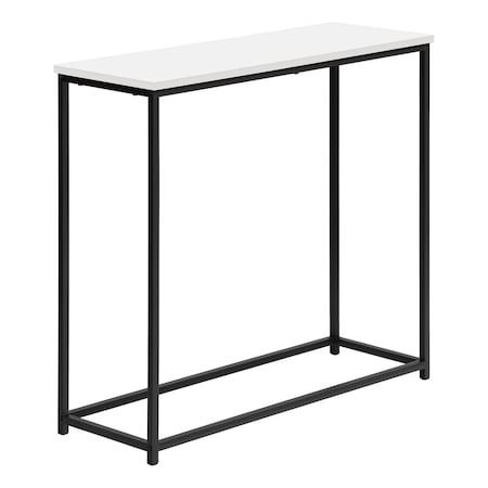 Monarch Specialties Accent Table, Console, Entryway, Narrow, Sofa, Living Room, Bedroom, White Laminate, Black Metal I 2252